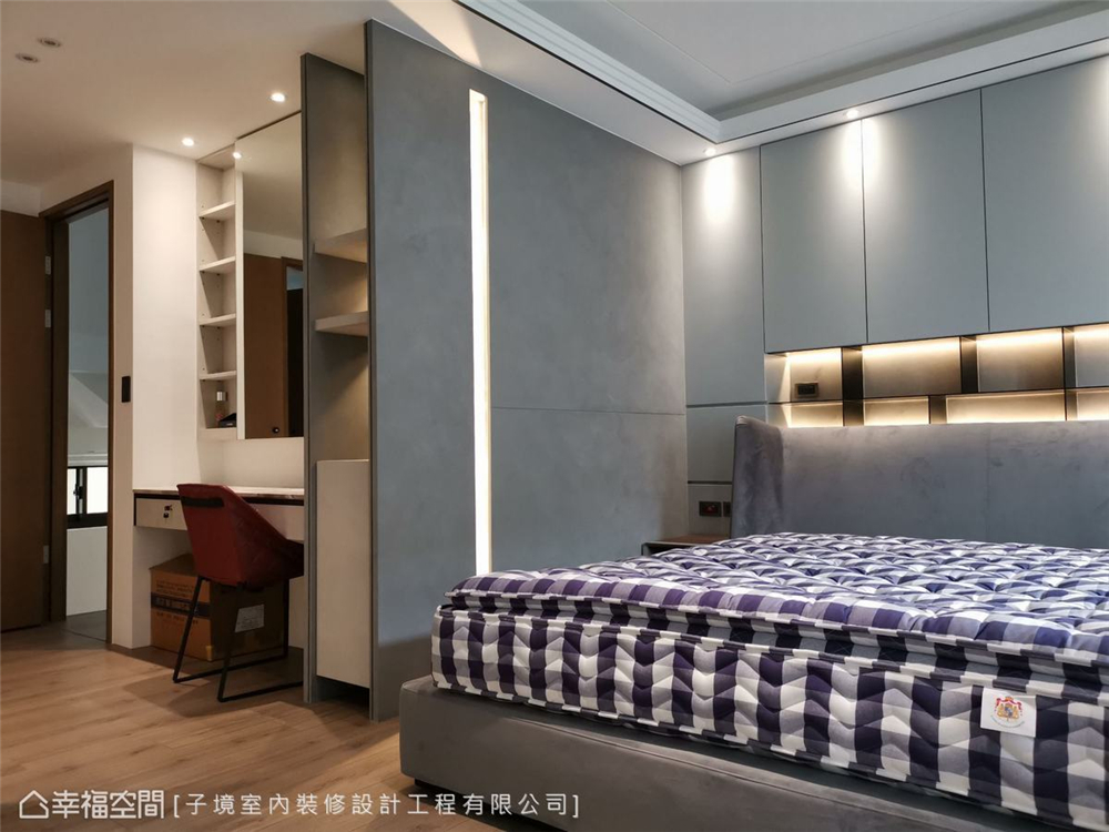 装修设计 装修完成 现代风格 卧室图片来自幸福空间在331平，现代沉稳舒适机能宅的分享