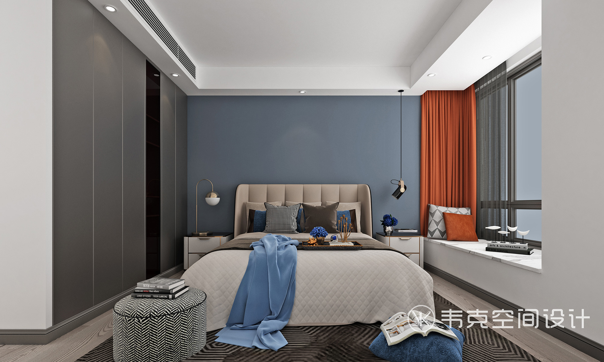 三居 极简 卧室图片来自韦克空间设计在热爱是所有的理由和答案的分享