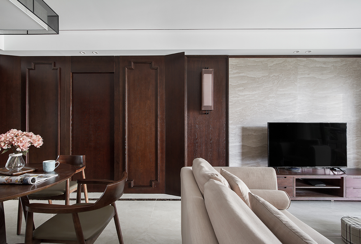 新中式 贝瑞设计 苏州设计师 平层公寓 客厅图片来自展小宁在小户型里的新中式的分享
