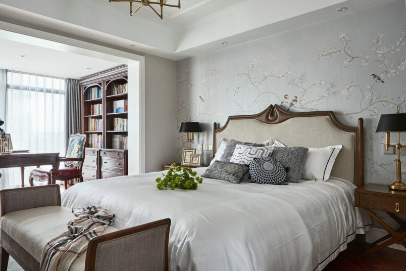 美式 复式 卧室图片来自知贤整体家装在新城相宜璟庭的分享