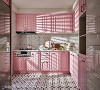 厨房
采用春意盎然的粉红色作为主色，让少女心的妈妈每次下厨都有好心情。