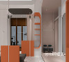 设计师巧妙规划空间，大胆用暖色来拓宽视觉感，橙色让人感到温馨与浪漫，与白色的墙壁浓淡结合，创造出让人直撩心底的优雅魔力。