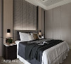 格纹绷布
床头绷布采用经典耐看的格纹布料，融入主卧房色系，打上灯光，堆叠出大方内敛的沉静氛围。
