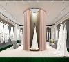 二楼空间的主要功能为婚纱展示区、VIP试衣间及仓库区域。