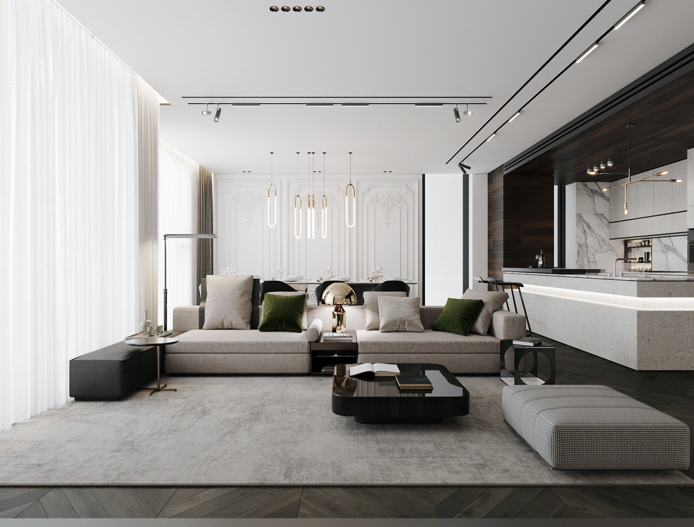中金海棠湾 别墅装修 法式风格 腾龙设计 客厅图片来自腾龙设计在极简法式风格设计作品的分享