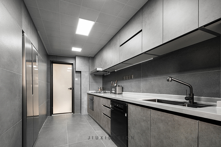 二居 简约 港式 厨房图片来自久栖设计在理想的暗系空间，简化生活本味的分享